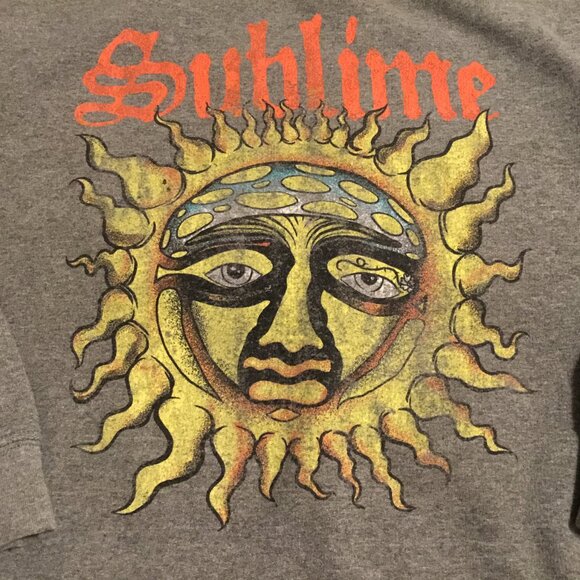 Sublime Sweatshirt Men's Large Gray Long Beach Sun Crewneck Pullover Band - Picture 3 of 8